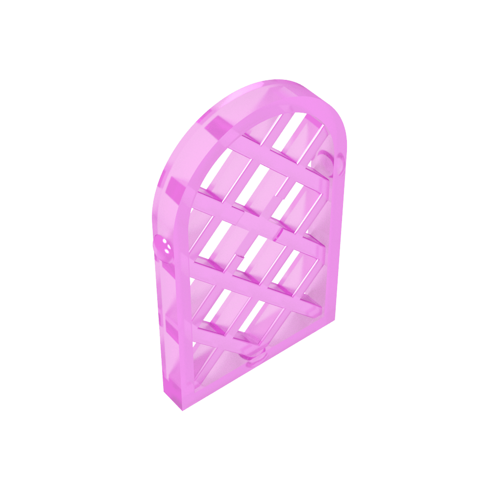 Fenêtre à carreaux 1 x 2 x 2 2/3, motif losange, partie supérieure arrondie-MyGobricksFr