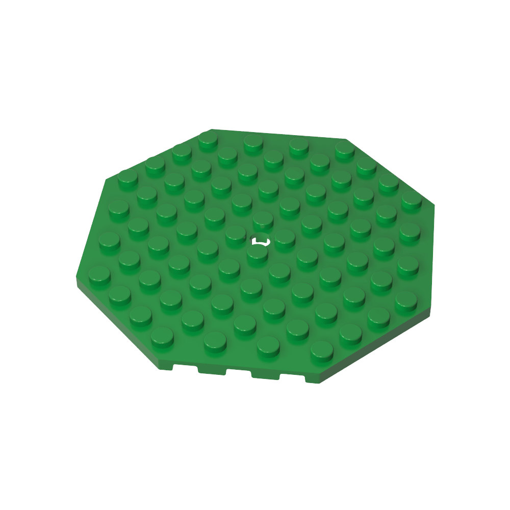 Assiette spéciale octogonale 10 x 10 avec trou-MyGobricksFr