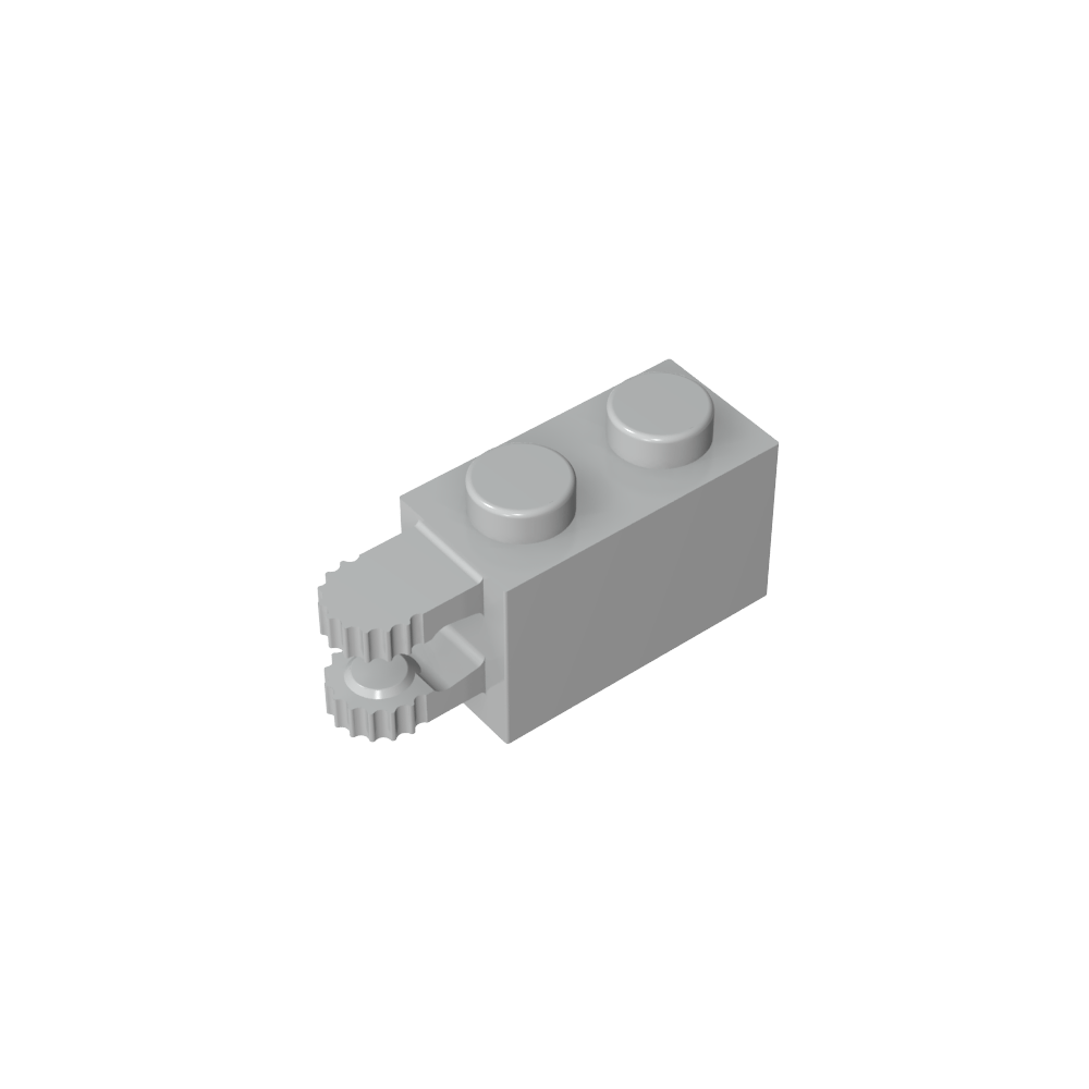 Brique à charnière 1 x 2, verrouillage à 2 doigts, extrémité horizontale, 9 dents-BricksBulk.Fr