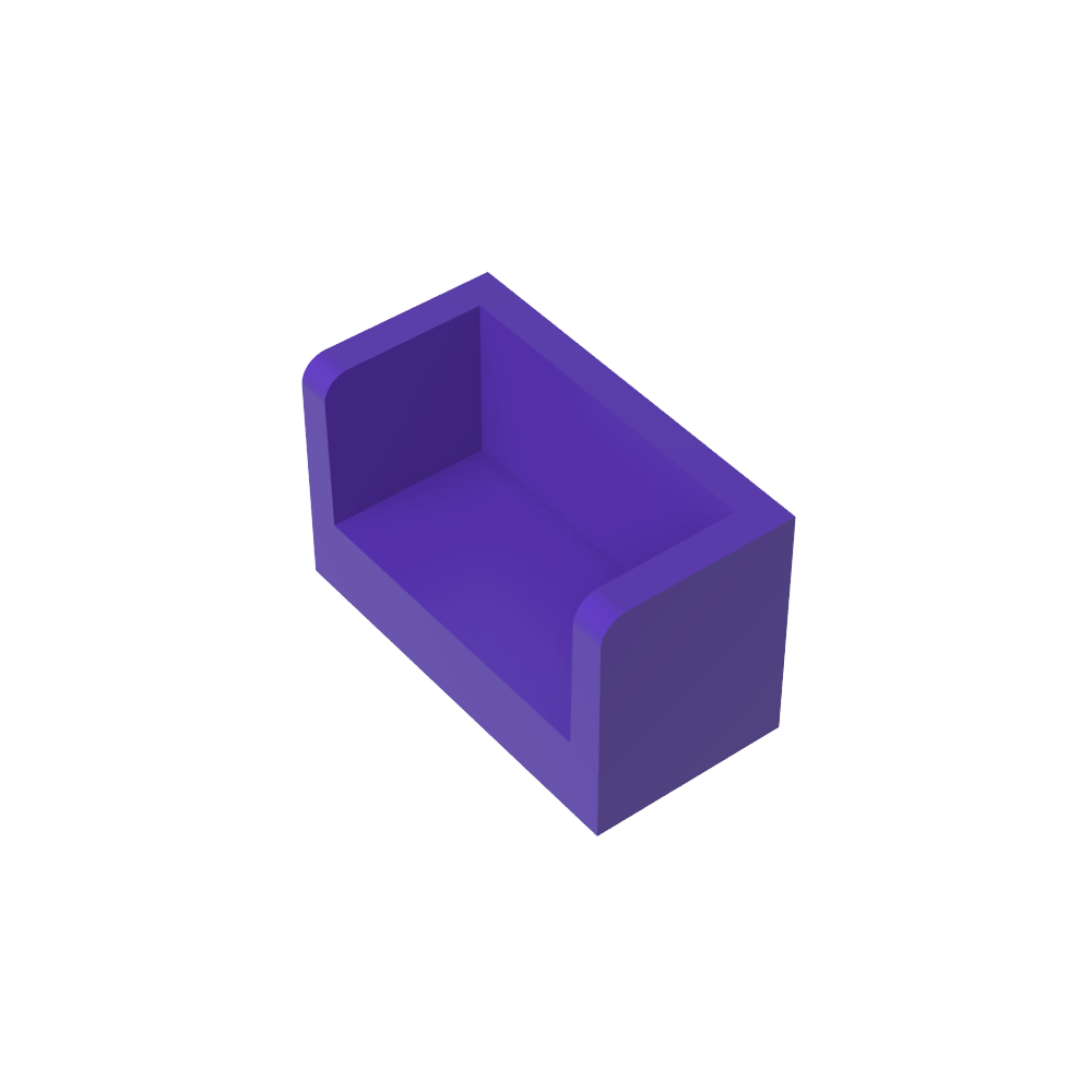 Panneau 1 x 2 x 1 avec coins arrondis et 2 côtés-MyGobricksFr