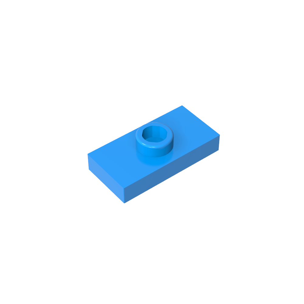 Plaque spéciale 1 x 2 avec 1 goujon rainuré et support de goujon intérieur (cavalier)-MyGobricksFr