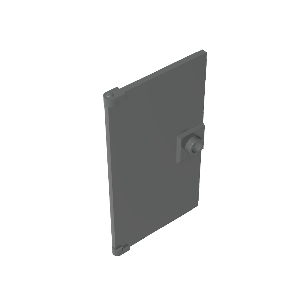 Porte 1 x 4 x 6 lisse avec plinthe à poignée carrée-MyGobricksFr