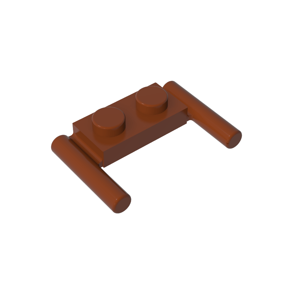 Plaque spéciale 1 x 2 avec poignées [Extrémités plates / Fixation basse]-BricksBulk.Fr