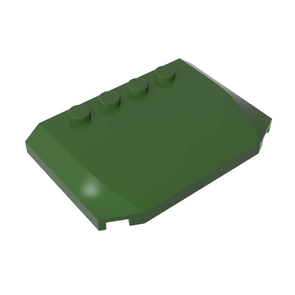 Toit incurvé en pente 4 x 6 x 2/3 à triple courbure avec 4 montants-MyGobricksFr