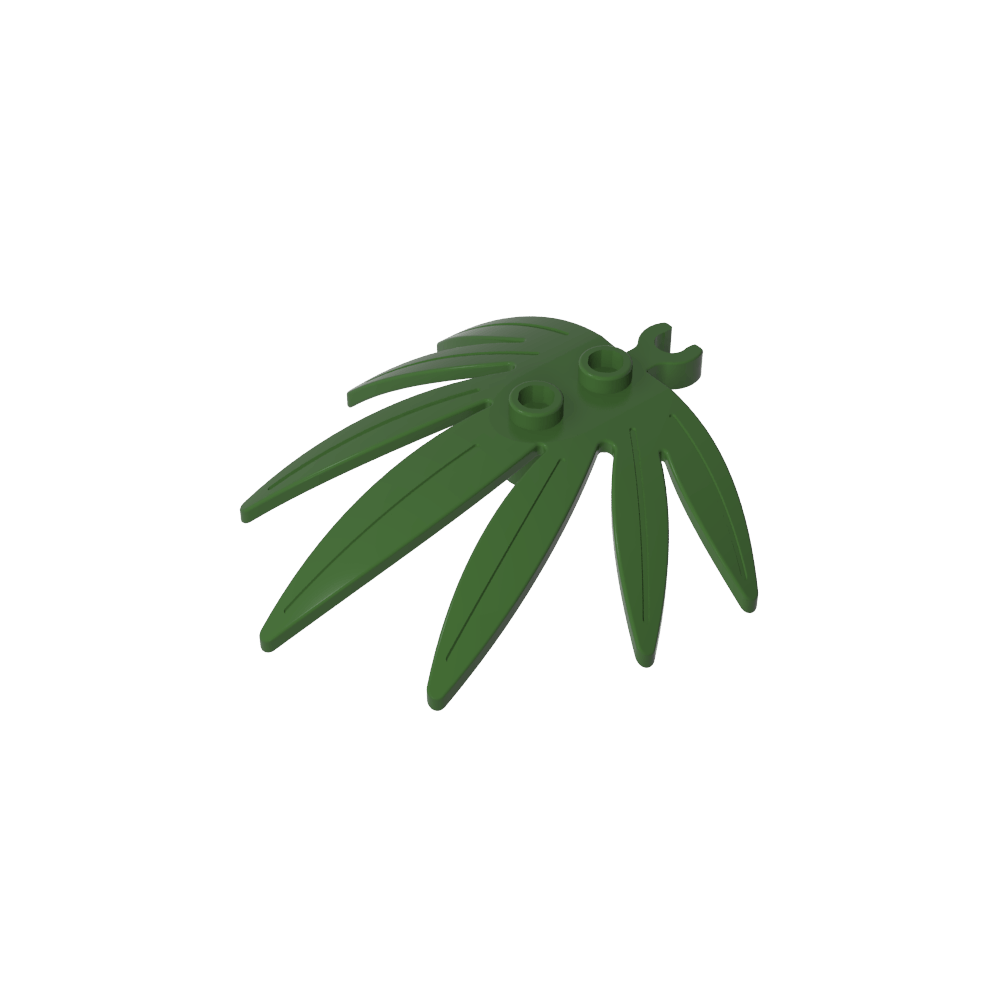 Plante, feuilles 6 x 5, épée à feuilles avec clip (clip en O épais et ouvert)-MyGobricksFr