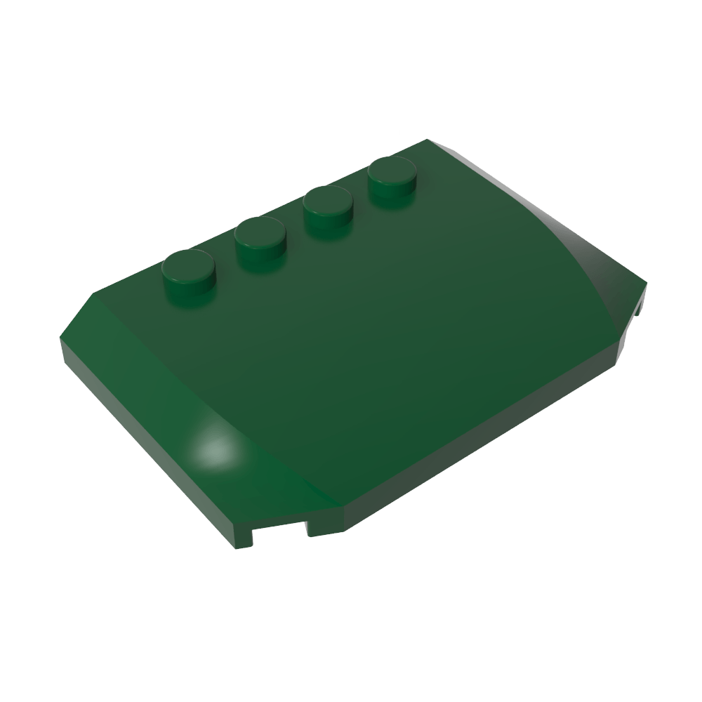 Toit incurvé en pente 4 x 6 x 2/3 à triple courbure avec 4 montants-MyGobricksFr