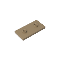 Plaque spéciale 2 x 4 avec rainure et deux goujons centraux (cavalier)-MyGobricksFr