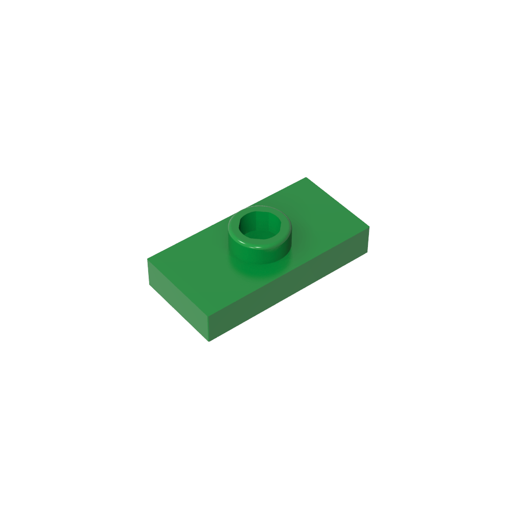 Plaque spéciale 1 x 2 avec 1 goujon rainuré et support de goujon intérieur (cavalier)-MyGobricksFr