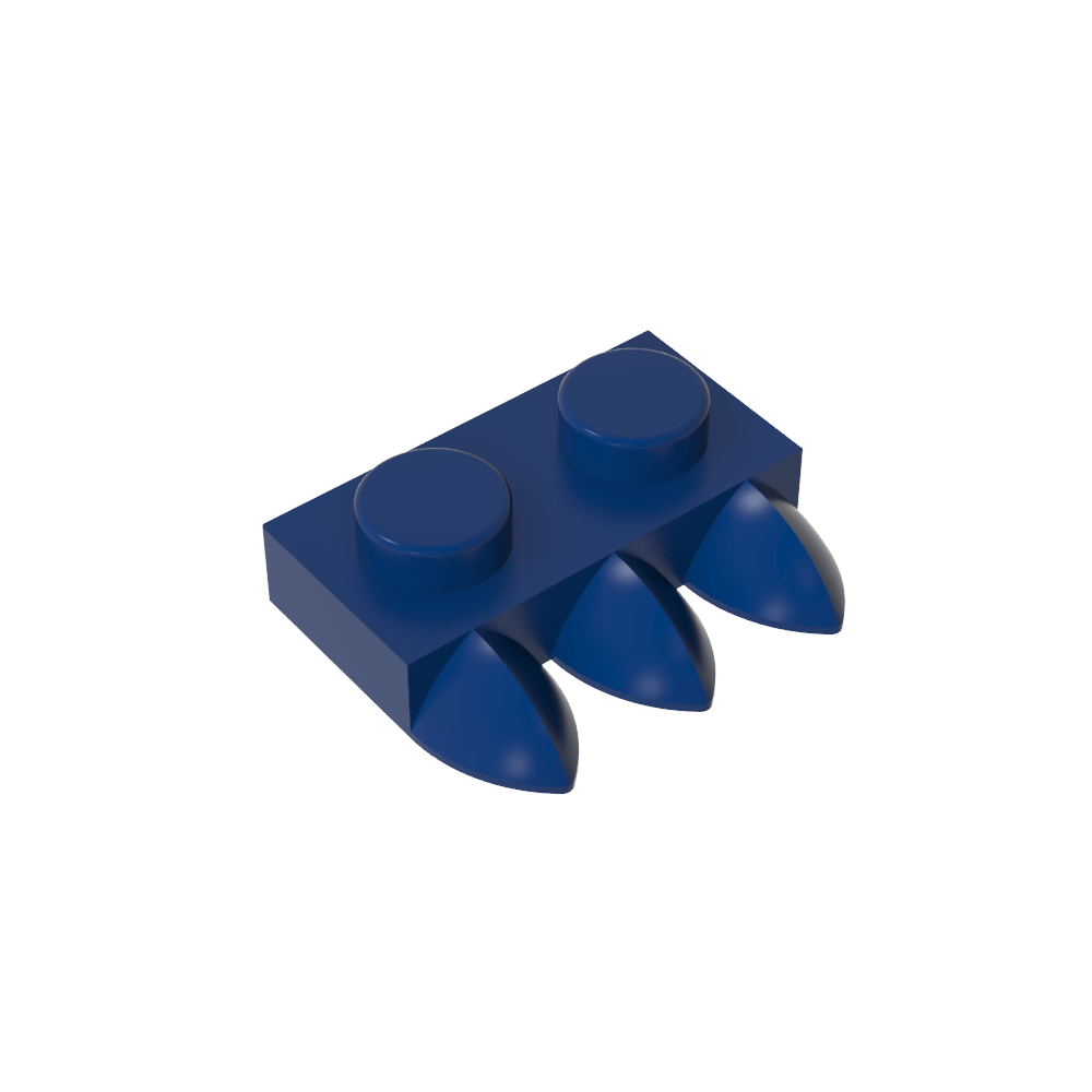 Plaque spéciale 1 x 2 à trois dents [Tri-Tooth]-MyGobricksFr