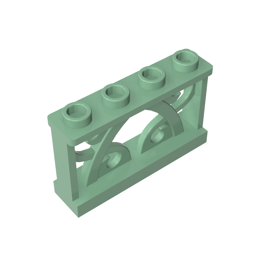 Clôture ornée 1 x 4 x 2 avec 4 montants-MyGobricksFr