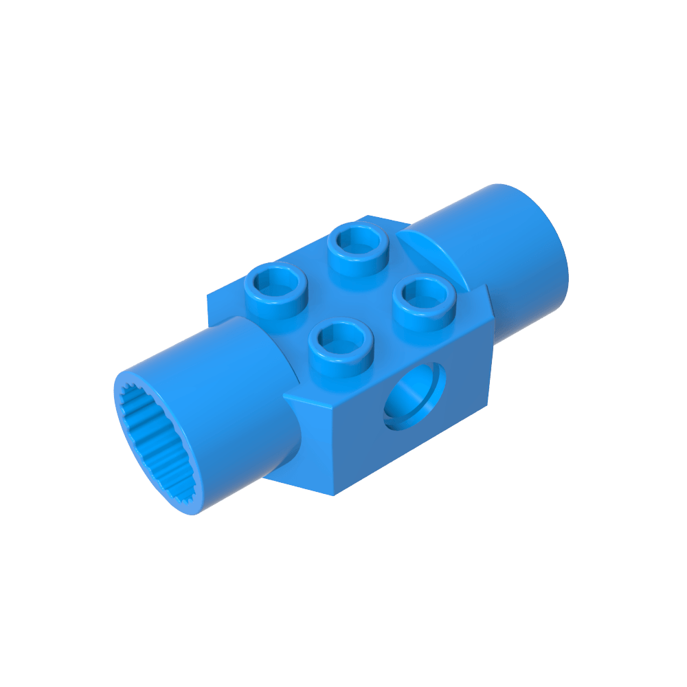 Brique Technic spéciale 2 x 2 avec trou pour goupille, avec 2 articulations rotatives-MyGobricksFr
