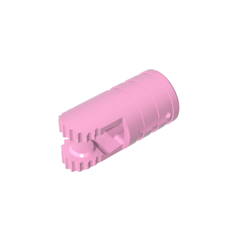 Hinge Cylinder 1 x 2 Locking with 2 Click Fingers and Axle Hole, 9 Teeth