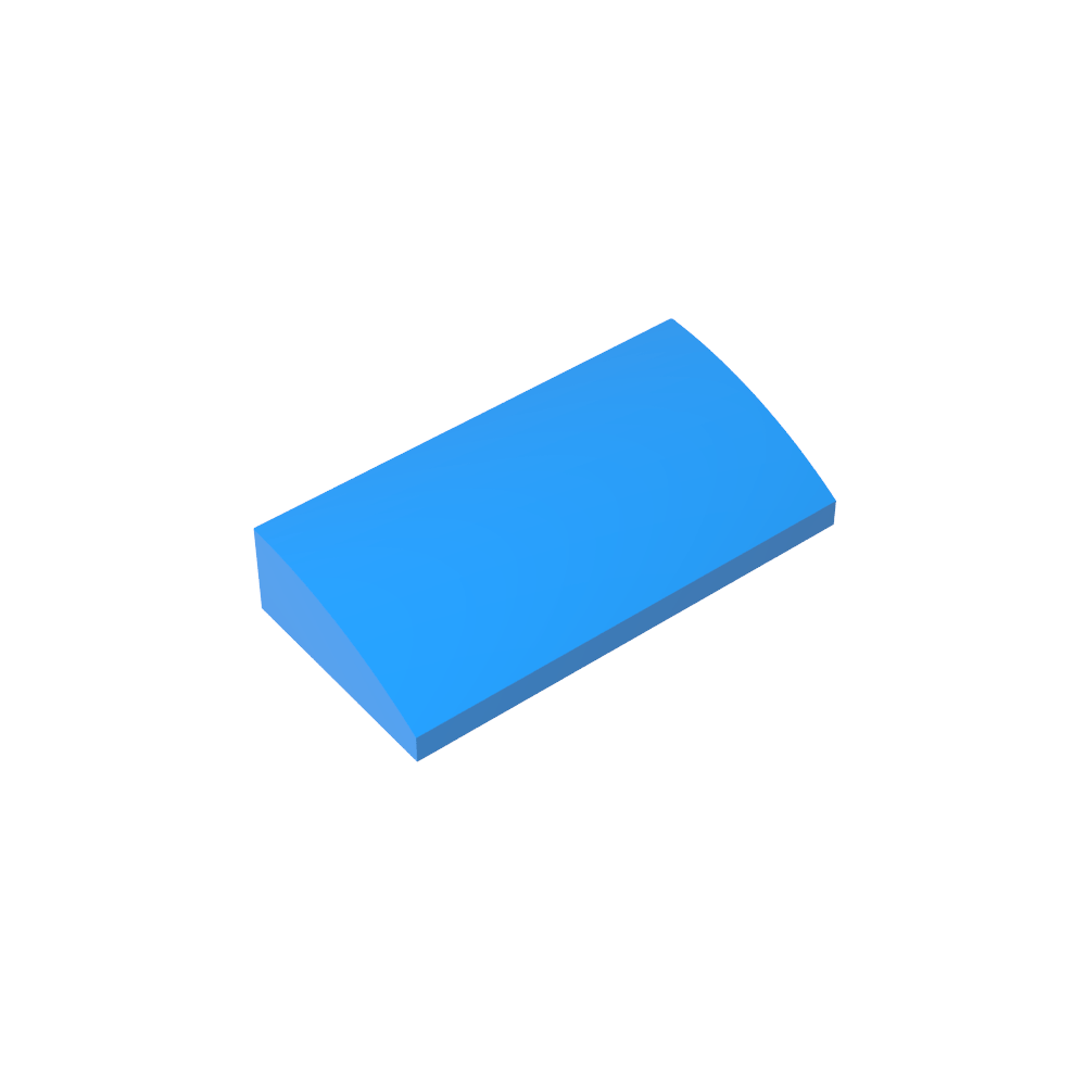 Brique inclinée courbe 2 x 4 x 2/3 sans montants, avec tubes inférieurs-MyGobricksFr