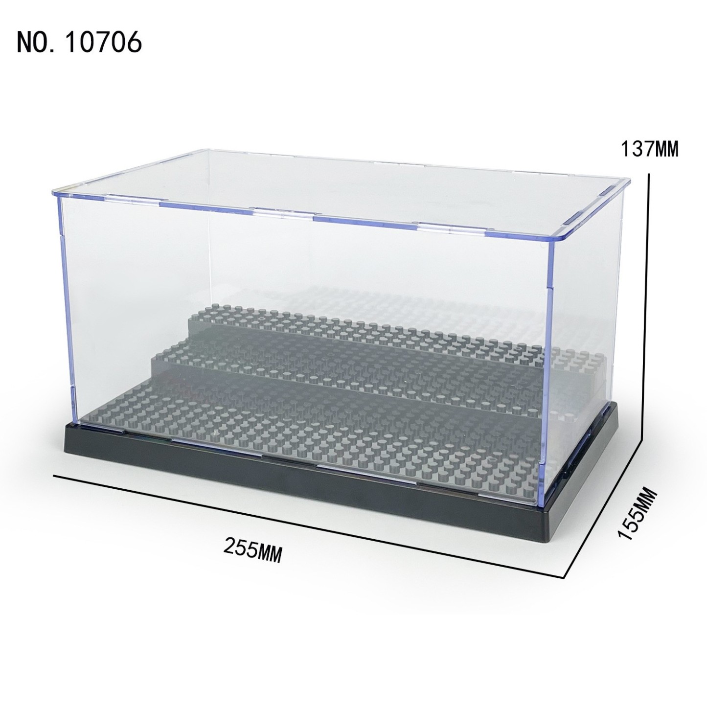 Présentoir à étages en acrylique, boîte de présentation pour figurines de briques en acrylique