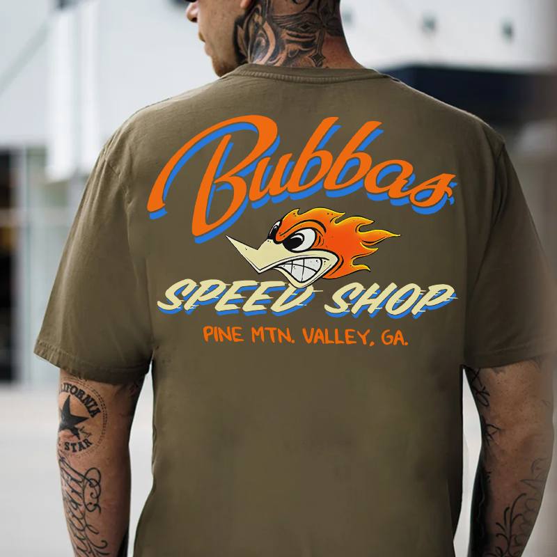 BUBBAS SPEED SHOP Hot Rod Bird Print Men's T-shirt