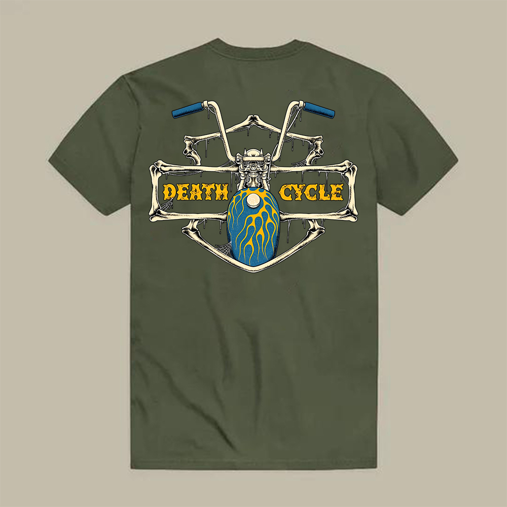 Death Cycle Skeleton Frame Printed Men's T-shirt