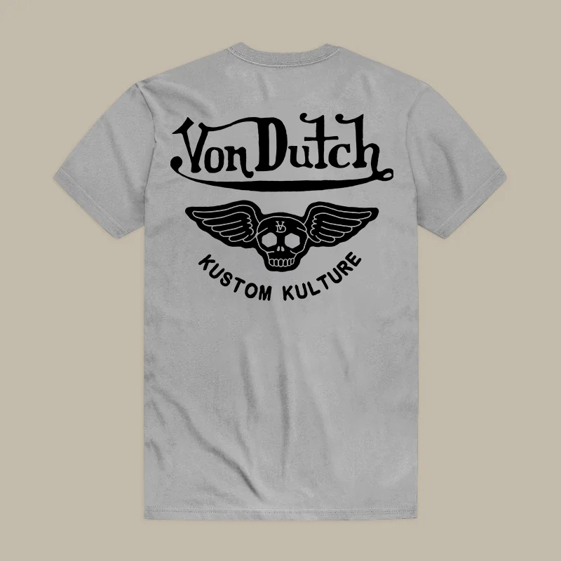 Von Dutch Skull Wings Kustom Kulture Printed Men's T-shirt