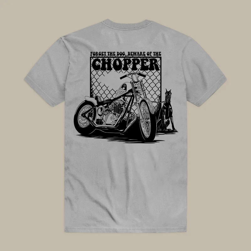 Forget The Dog Beware Of The Chopper Slow Ride Printed Men's T-shirt