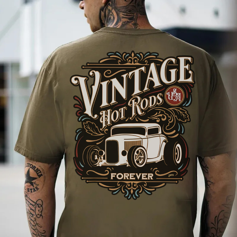 VINTAGE HOT ROD Classic Car Print Men's T-shirt