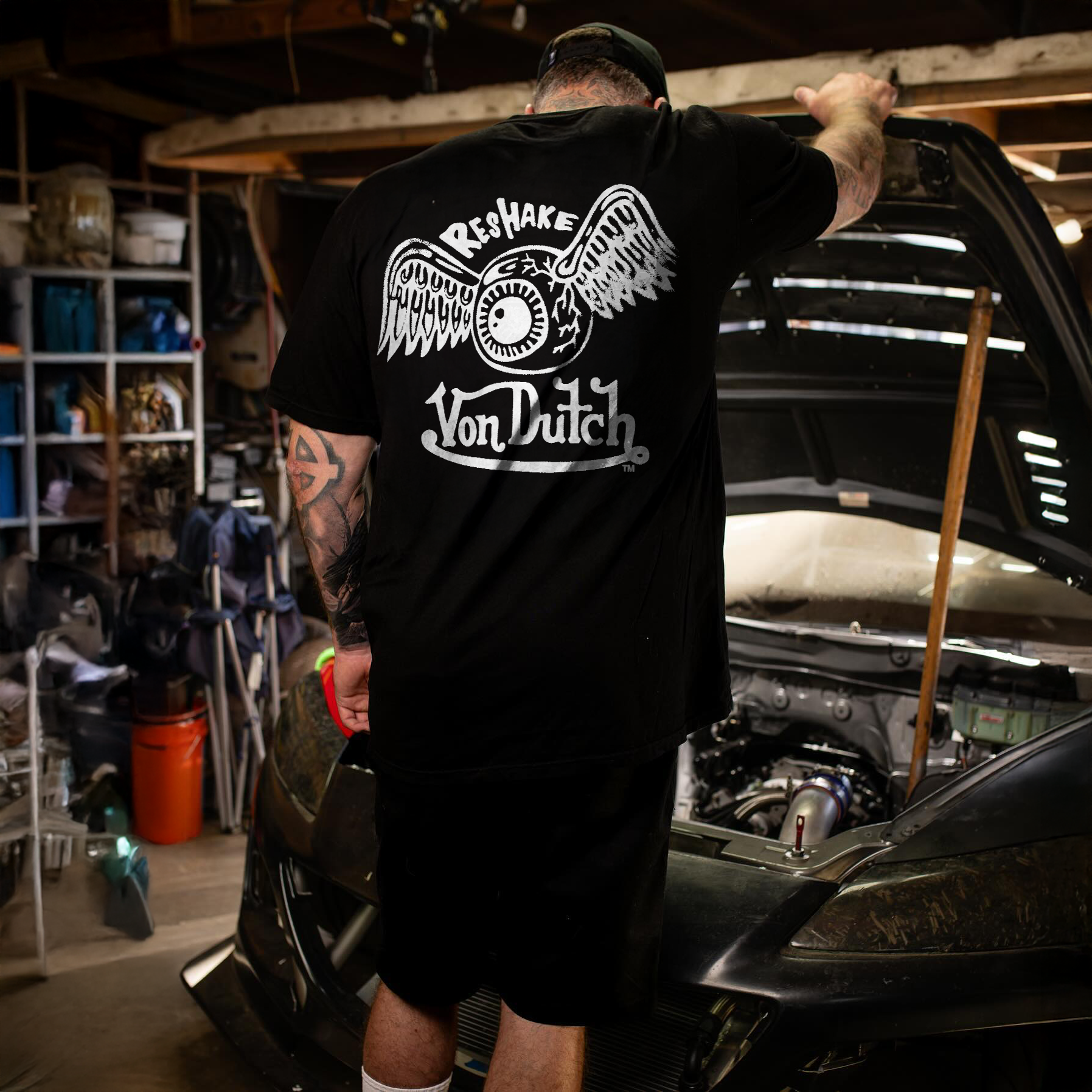 Reshake Von Dutch Flying Eyeball Printed Men's T-shirt