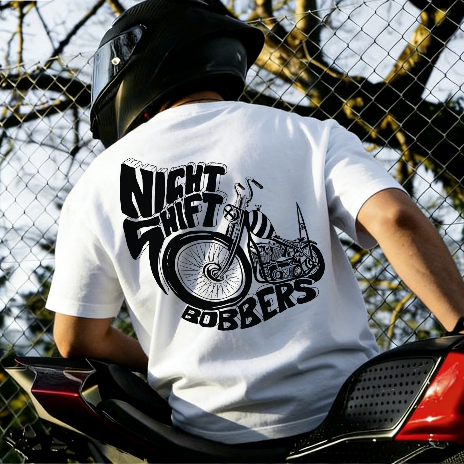 Night Shift Bobbers Motorcycle Art Printed Men's T-shirt