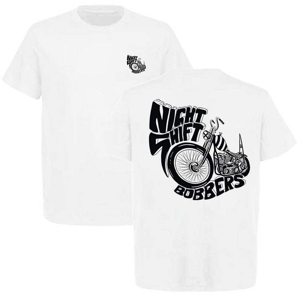 Night Shift Bobbers Motorcycle Art Printed Men's T-shirt