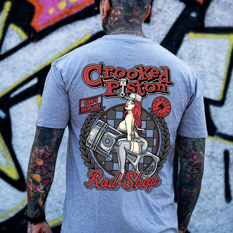 CROOKED PISTON RED SHOP Sexy Lady&Piston Print Men's T-shirt