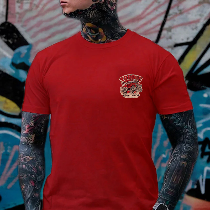 TORQUE BROTHERS SPEED SHOP Classic Car Print Men's T-shirt
