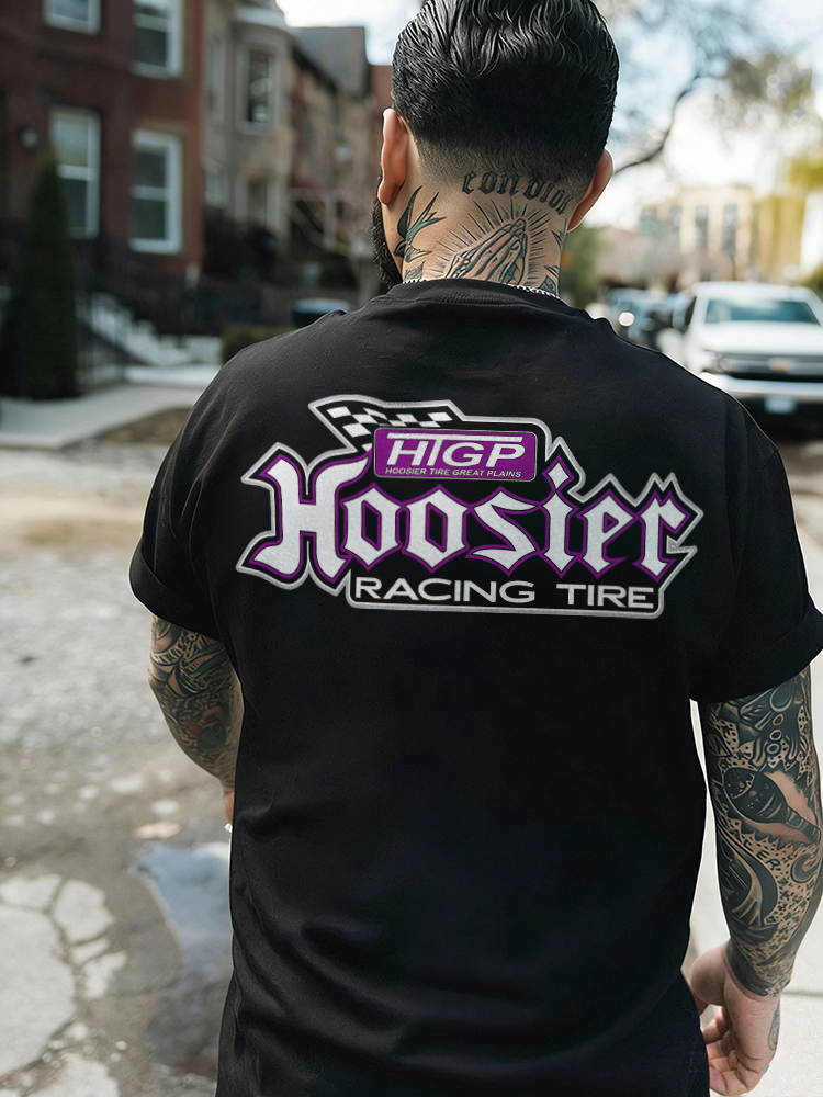 Hoosier Racing Tire HIGP Checkered Flag Graphic Printed Men's T-shirt