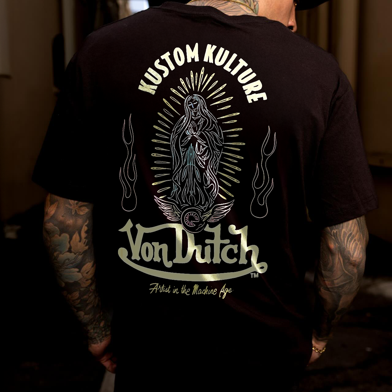 Von Dutch Kustom Kulture Our Lady Of Guadalupe Printed Men's T-shirt