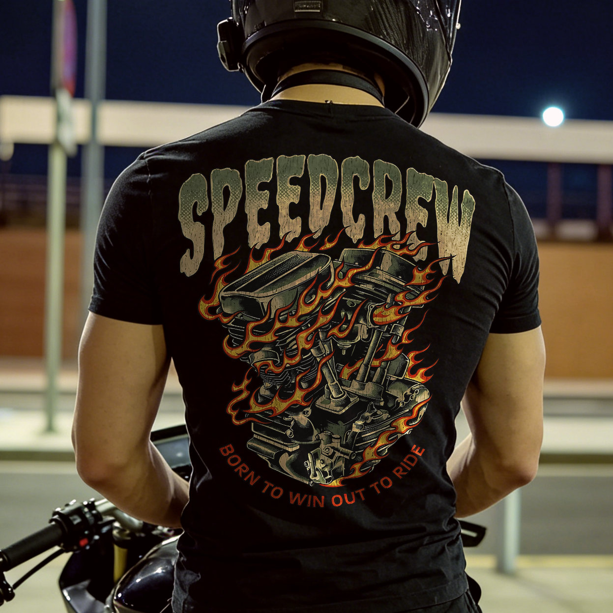 Speedcrew Born To Win Out To Ride Printed Men's T-shirt