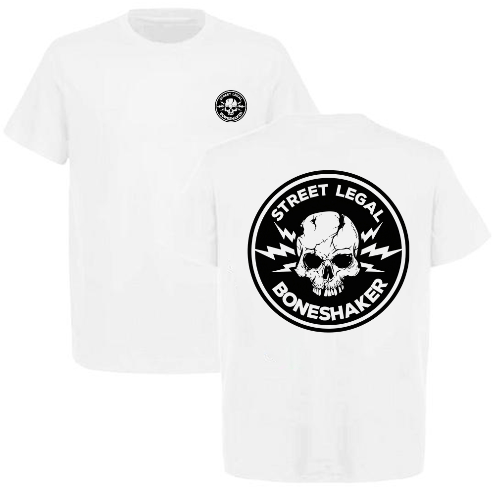 Street Legal Boneshaker Skull Lightning Bolt Printed Men's T-shirt