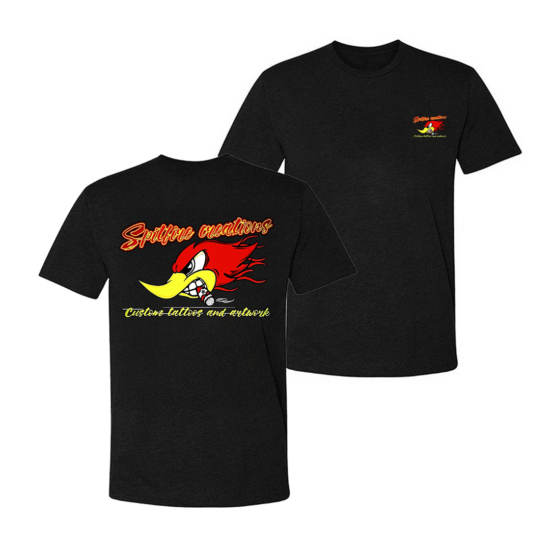 Spitfire Creations Angry Duck Custom Tattoos Printed Men's T-shirt
