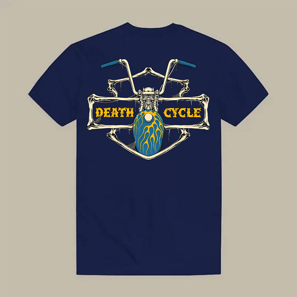 Death Cycle Skeleton Frame Printed Men's T-shirt
