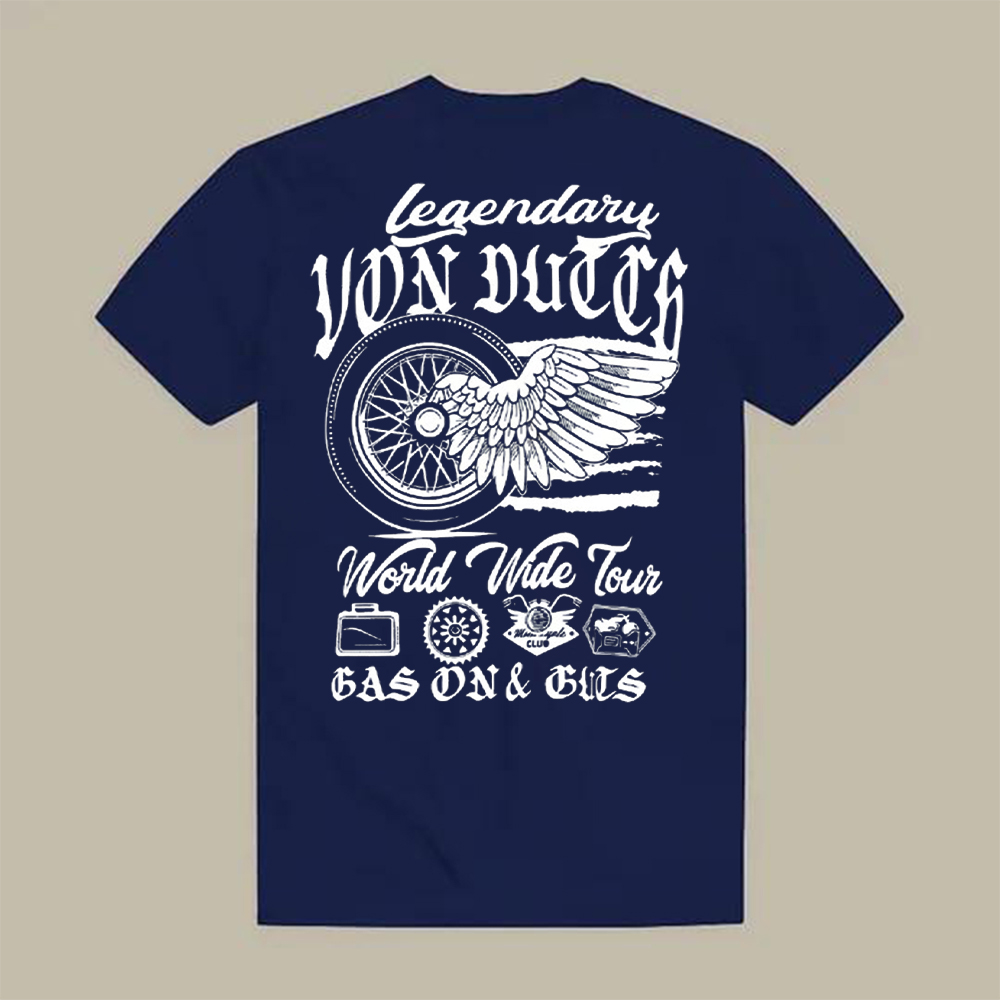 Legendary Von Dutch World Wide Tour Gas On & Gits Printed Men's T-shirt