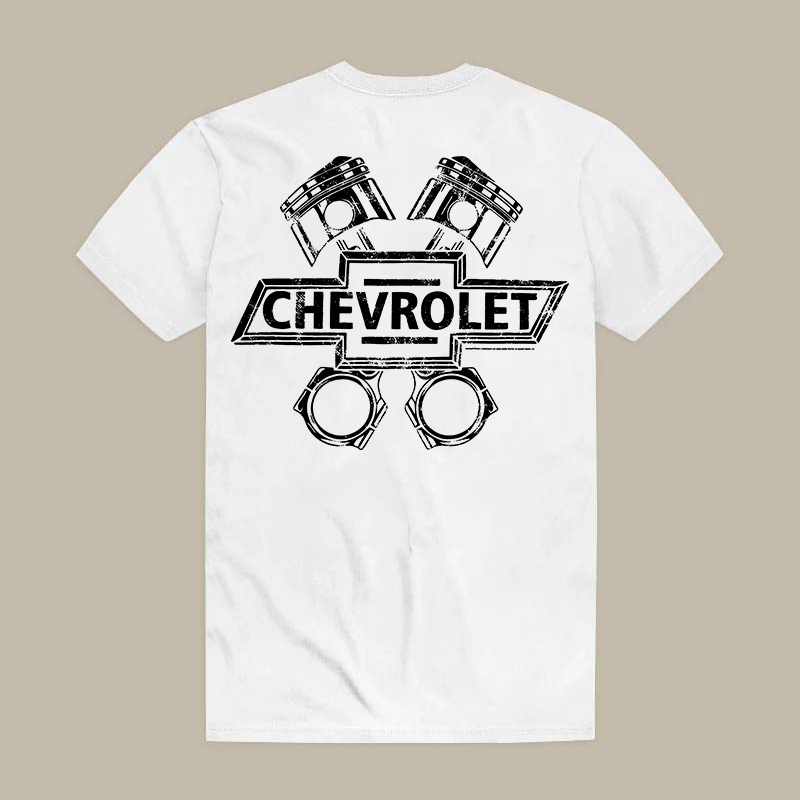 Chevrolet Vintage Piston Crossbones Graphic Printed Men's T-shirt