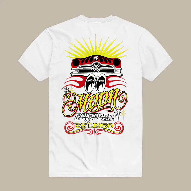 Moon Equipped Est 1950 Hot Rod Car Retro Art Printed Men's T-shirt