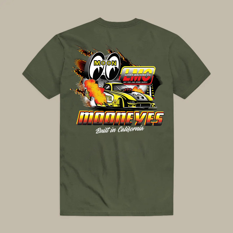 Lmc Loser Machine Co. Hot Rod And Speed Supply Mooneyes Built In California Printed Men's T-shirt