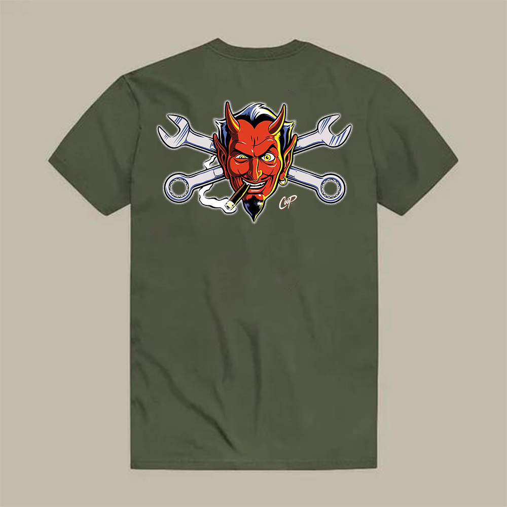 Devil & Wrenches Black Tee Printed Men's T-shirt