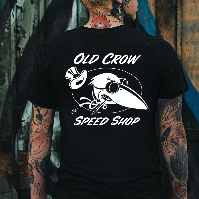 OLD CROW SPEED SHOP White Print T-Shirt