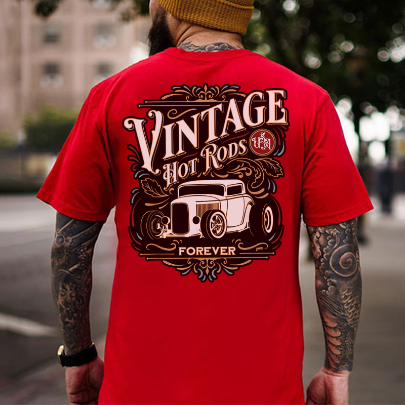 VINTAGE HOT ROD Classic Car Print Men's T-shirt