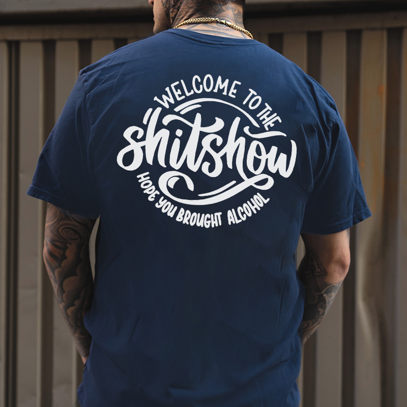 WELCOME TO THE SHITSHOW Letter Black Print T-shirt