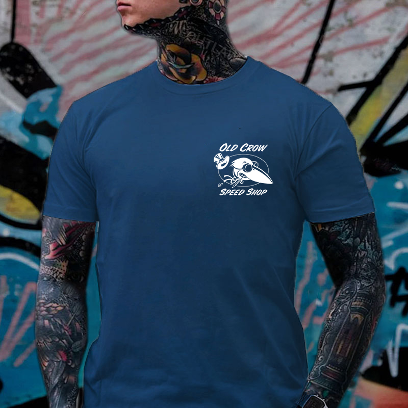 OLD CROW SPEED SHOP White Print T-Shirt