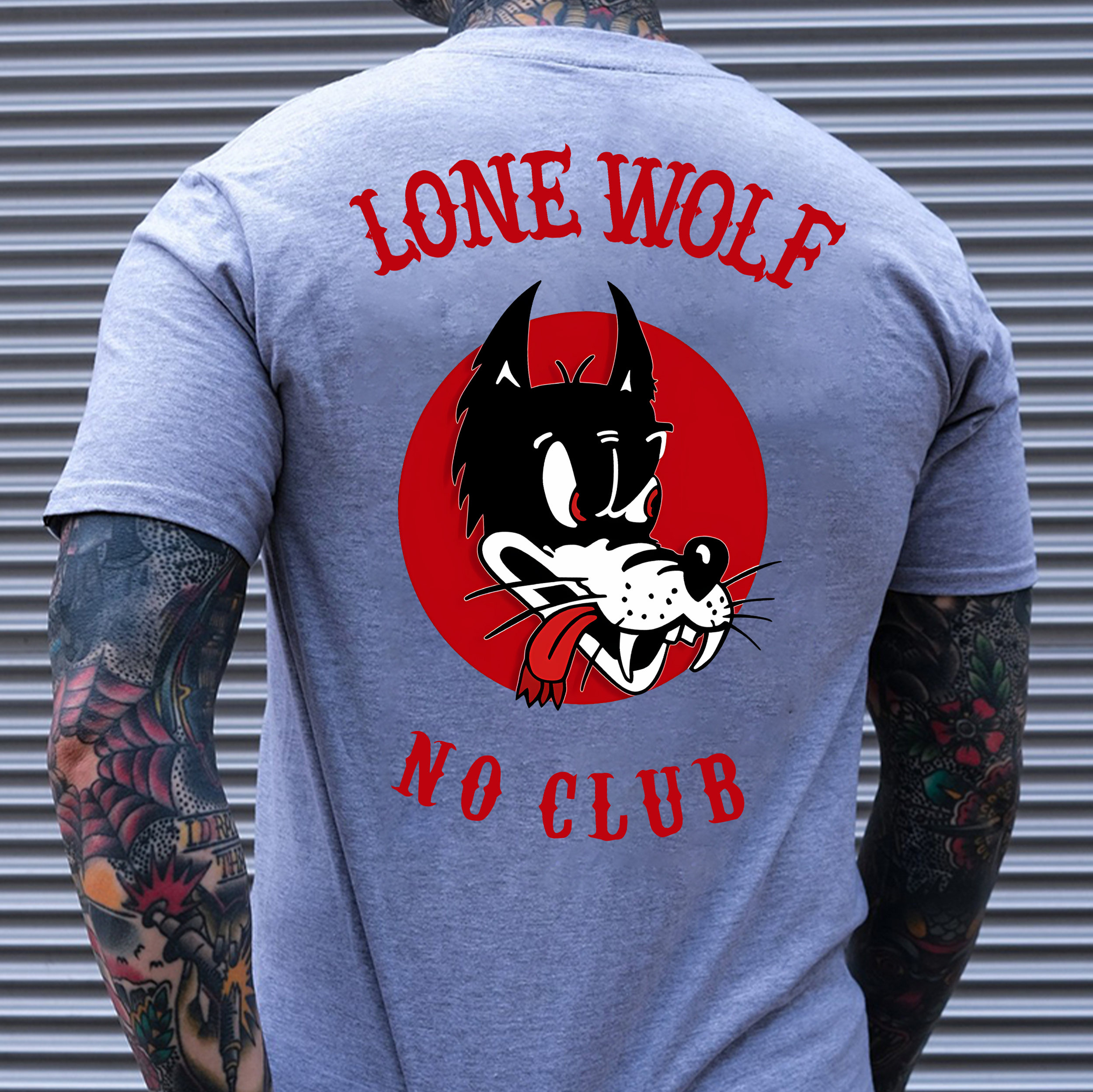 LONE WOLF NO CLUB White Print T-Shirt