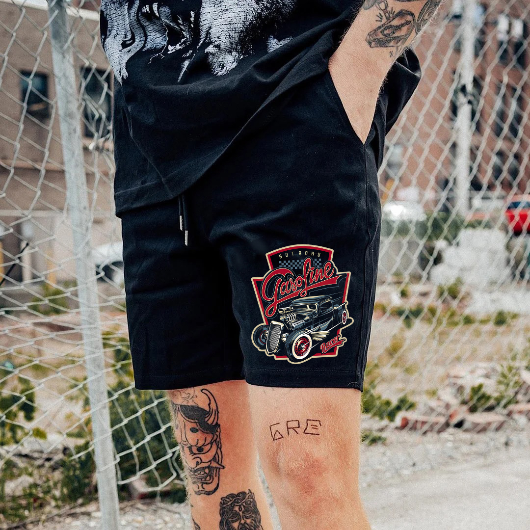 HOT ROAD GASOLINE RACER Classic Car Print Men's Shorts