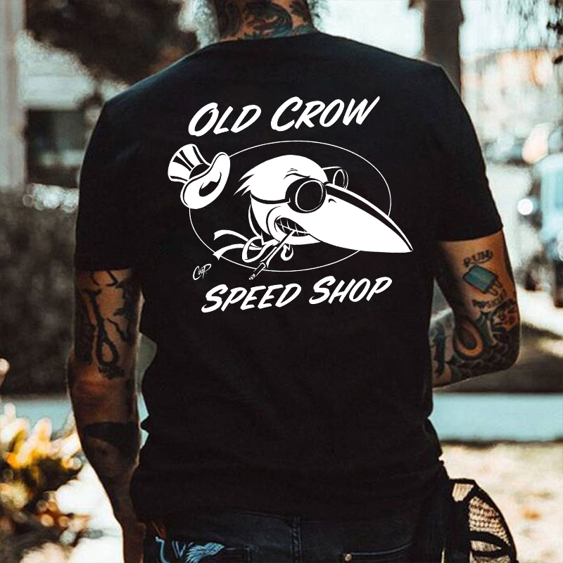 OLD CROW SPEED SHOP White Print T-Shirt