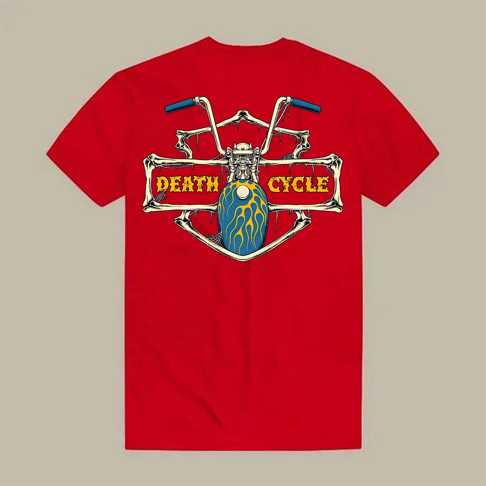 Death Cycle Skeleton Frame Printed Men's T-shirt