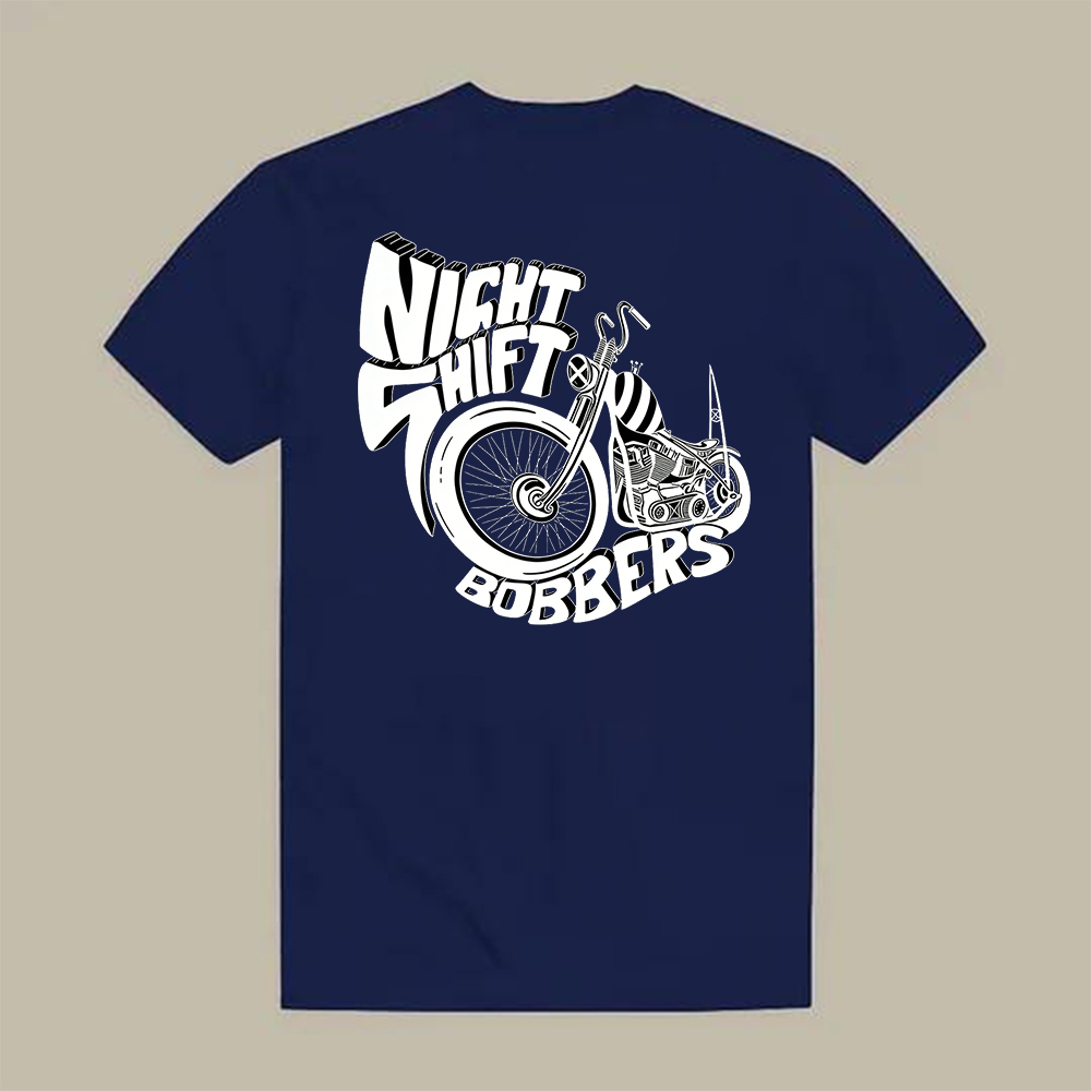 Night Shift Bobbers Motorcycle Art Printed Men's T-shirt