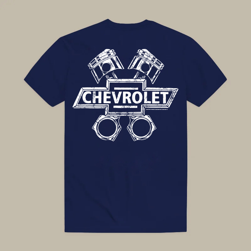 Chevrolet Vintage Piston Crossbones Graphic Printed Men's T-shirt