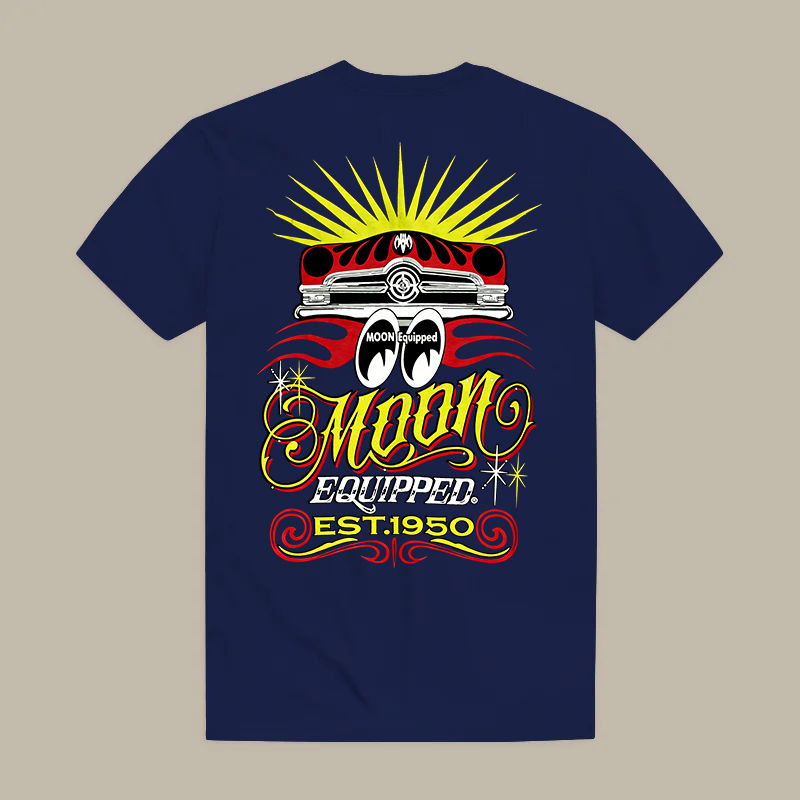 Moon Equipped Est 1950 Hot Rod Car Retro Art Printed Men's T-shirt